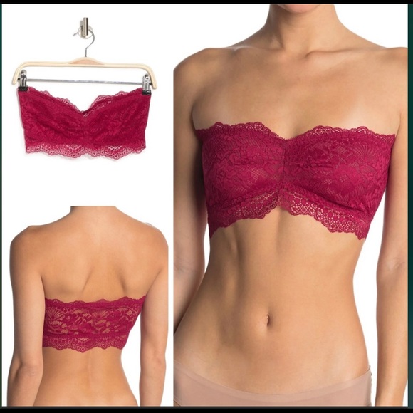 Free People Other - Free People “Lacey Looks” Bandeau Burgundy NWT